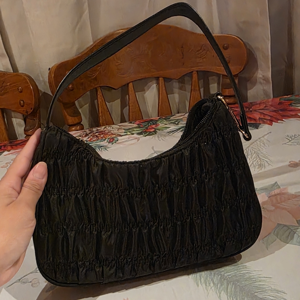 Prada Black Ruched Shoulder Bag - Picture 2 of 4